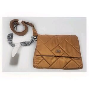 Nwt Lug Plie Crossbody Bag Cappuccino Quilted Utility Athleisure Chain Strap